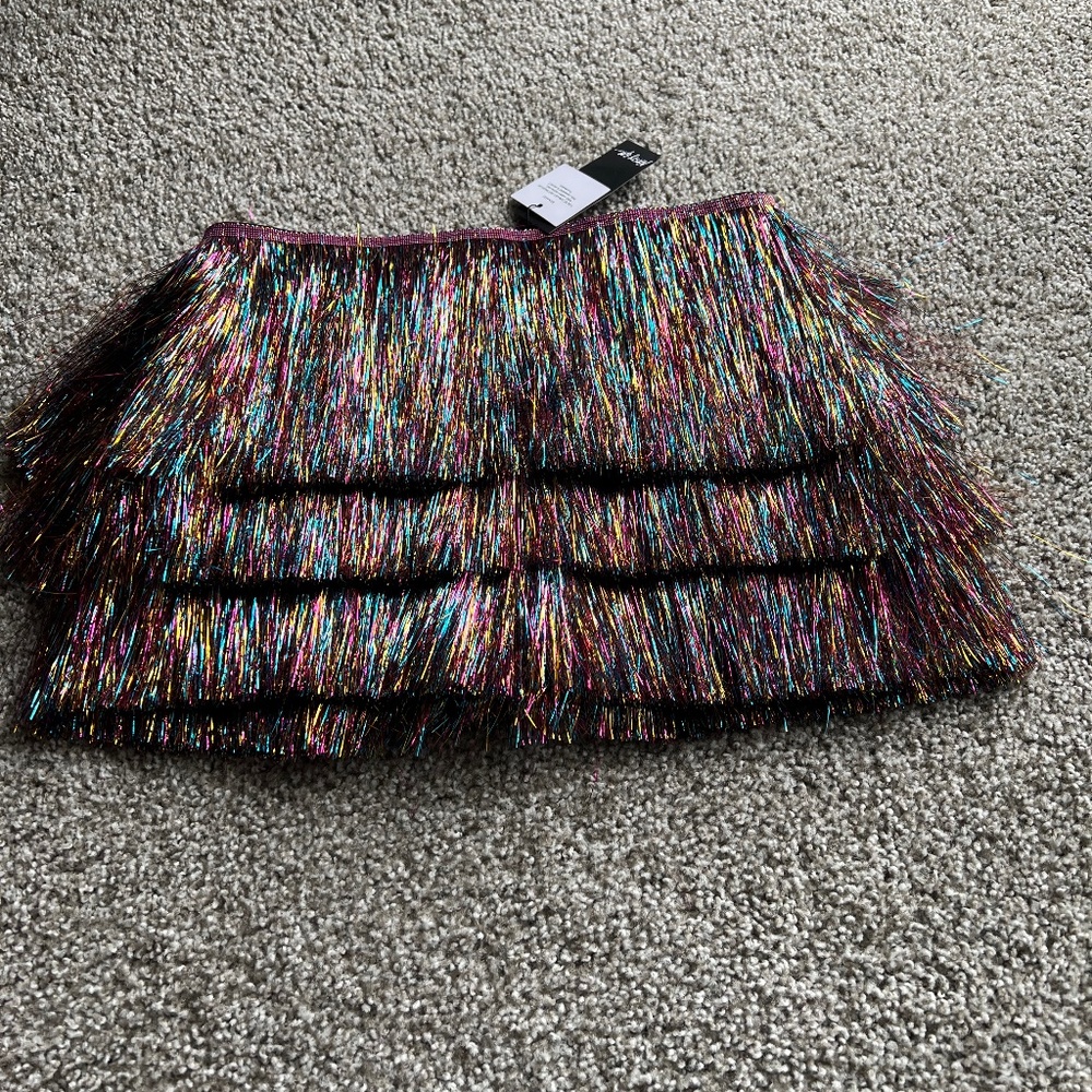 Nasty Gal Fringe Multicolored Shorts